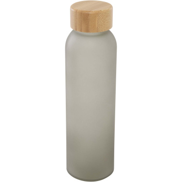 Logo trade promotional merchandise picture of: Lume 500 ml matte soda lime glass bottle with bamboo lid