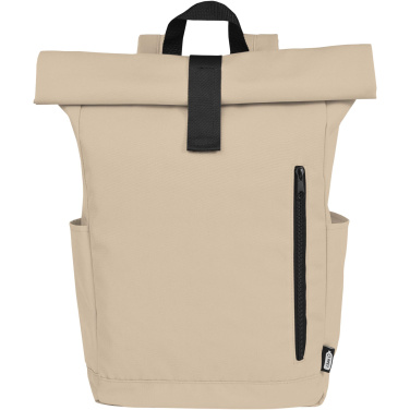 Logo trade promotional giveaway photo of: Byron 15.6" GRS RPET roll-top backpack 18L