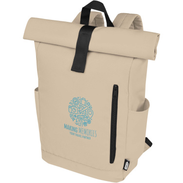 Logo trade promotional gifts picture of: Byron 15.6" GRS RPET roll-top backpack 18L