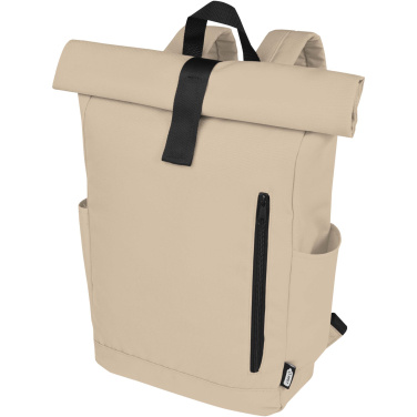 Logotrade advertising products photo of: Byron 15.6" GRS RPET roll-top backpack 18L