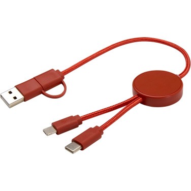 Logotrade promotional item image of: Citala 5-in-1 recycled plastic 30 cm data sync and 27W fast charge cable