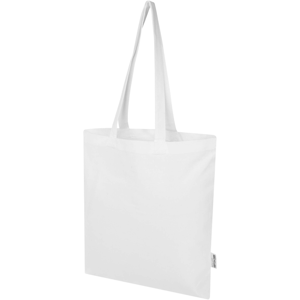 Logo trade promotional giveaways image of: Madras Blend 140 g/m² GRS recycled cotton tote bag 7L