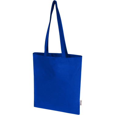 Logo trade corporate gifts picture of: Madras Blend 140 g/m² GRS recycled cotton tote bag 7L