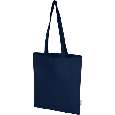 Logo trade promotional item photo of: Madras Blend 140 g/m² GRS recycled cotton tote bag 7L
