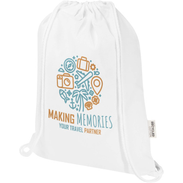 Logo trade promotional product photo of: Oregon Blend 140 g/m² GRS recycled drawstring bag 5L