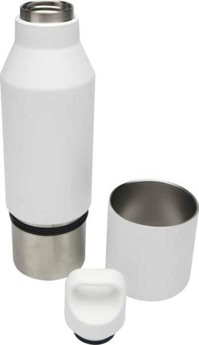 Logo trade promotional gifts picture of: Odessy 600 ml RCS certified recycled stainless steel insulated bottle with 300 ml cup