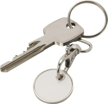 Logo trade promotional giveaway photo of: Rory keyring with trolley coin