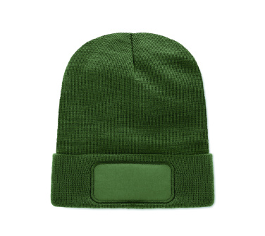 Logo trade promotional products image of: Unisex beanie RPET polyester