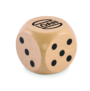 Logo trade promotional item photo of: Schima wooden dice 5cm dia
