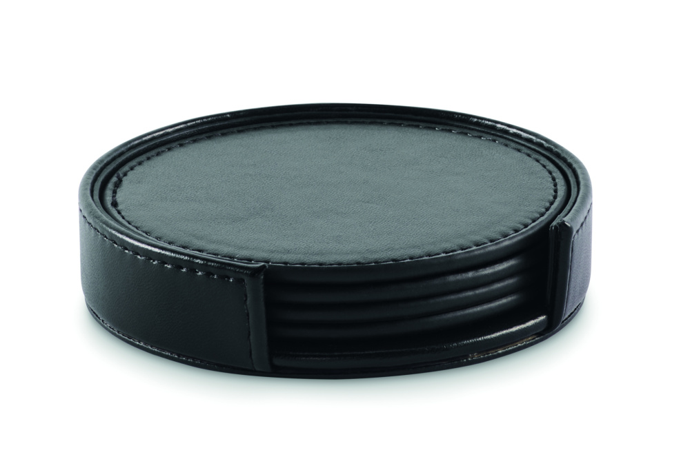 Logo trade promotional merchandise photo of: Set of 4 PU coasters