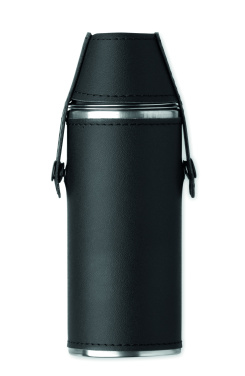 Logo trade promotional merchandise picture of: Hip flask with shot cups