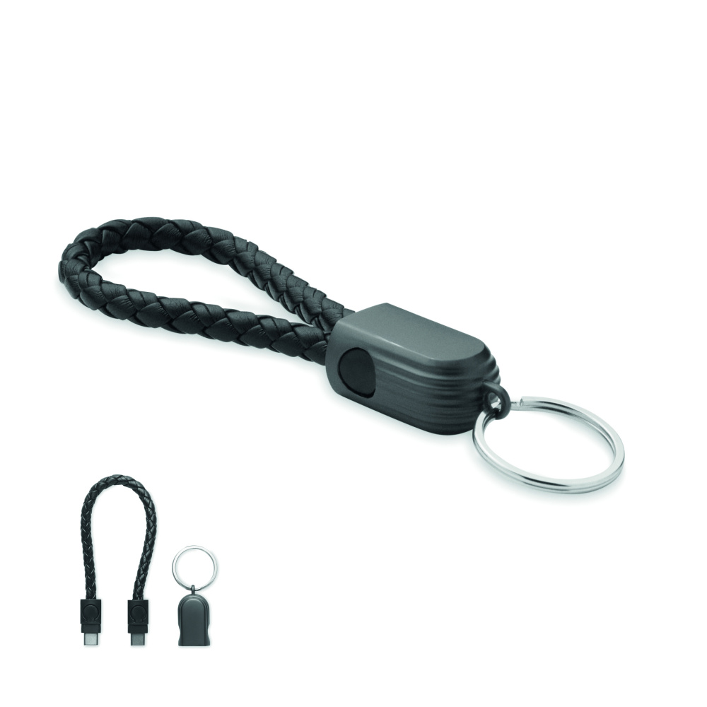 Logo trade business gifts image of: Key ring loop cable type-C