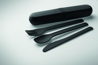 Logo trade promotional merchandise photo of: Cutlery set and case in PLA