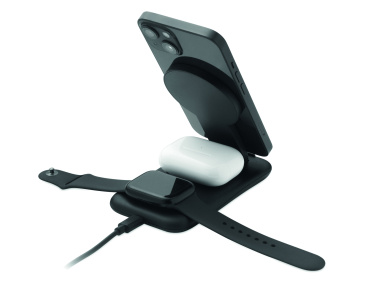 Logo trade promotional gifts image of: 3 in 1 wireless charger 15W