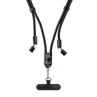 Logotrade promotional merchandise picture of: LoopAmp RCS RPET adjustable phone cord with 60W cable