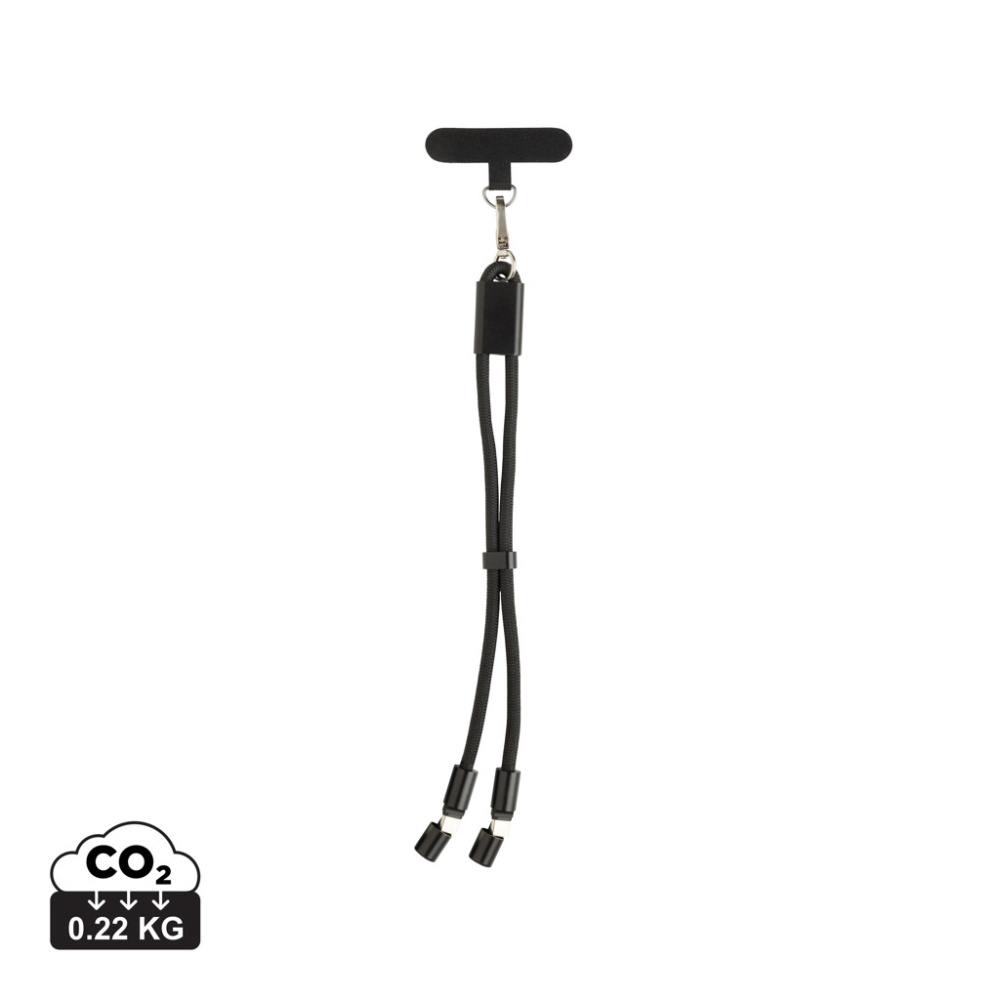 Logo trade promotional items picture of: LoopAmp RCS RPET adjustable phone wrist strap 60W cable