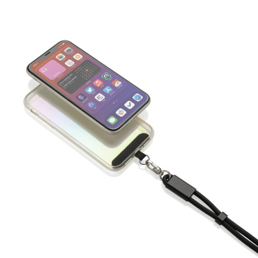 Logo trade promotional merchandise photo of: LoopAmp RCS RPET adjustable phone wrist strap 60W cable