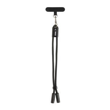 Logotrade advertising product picture of: LoopAmp RCS RPET adjustable phone wrist strap 60W cable