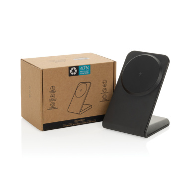 Logo trade promotional gifts image of: VoltPerch RCS recycled plastic 15W magnetic wireless charger