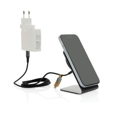 Logo trade advertising product photo of: Terra aluminium 15W magnetic wireless charging phone stand