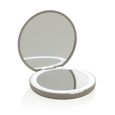 Logo trade corporate gifts picture of: Lumora RCS recycled plastic LED re-chargeable make-up mirror