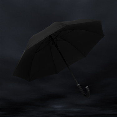 Logo trade promotional gifts image of: Swiss Peak Vero Aware™ RPET 25” umbrella w luxe handle