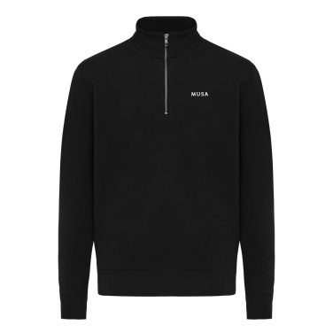 Logo trade promotional giveaway photo of: IQONIQ Elgon recycled cotton quarter zip sweater