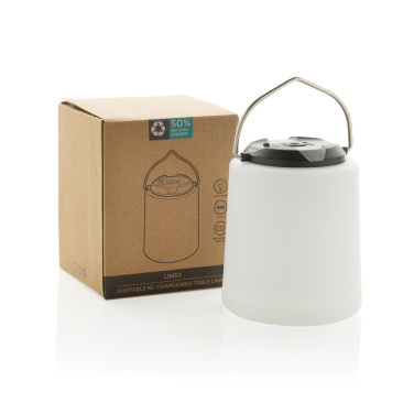 Logo trade promotional merchandise photo of: Limio RCS recycled plastic portable re-chargeable table lamp