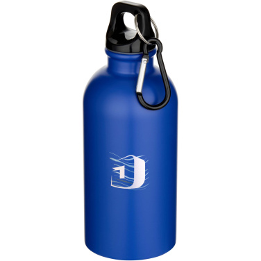 Logotrade advertising product image of: Oregon 400 ml matte RCS recycled single wall stainless steel water bottle with carabiner