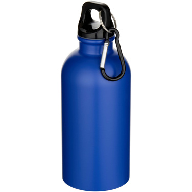 Logotrade promotional gift image of: Oregon 400 ml matte RCS recycled single wall stainless steel water bottle with carabiner