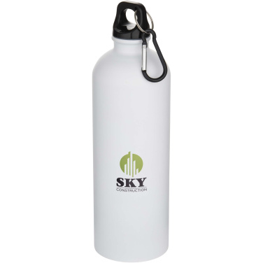 Logo trade promotional item photo of: Oregon 750 ml matte RCS recycled single wall stainless steel water bottle with carabiner