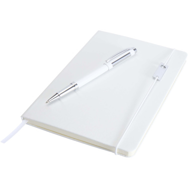 Logo trade promotional merchandise picture of: Legato Elegance A5 hard cover notebook and rollerball pen set