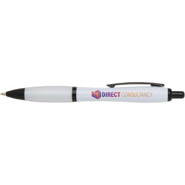 Logotrade promotional merchandise image of: Nash recycled plastic ballpoint pen with black trims (black ink)