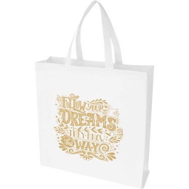 Logo trade corporate gifts picture of: EcoSeal GRS recycled nonwoven gusset tote bag 12L