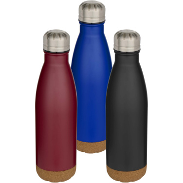 Logo trade promotional merchandise picture of: Cove 500 ml double wall vacuum insulated stainless steel water bottle with cork details