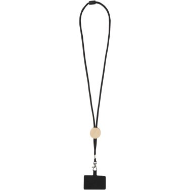 Logotrade promotional products photo of: Adhab smartphone lanyard with bamboo details