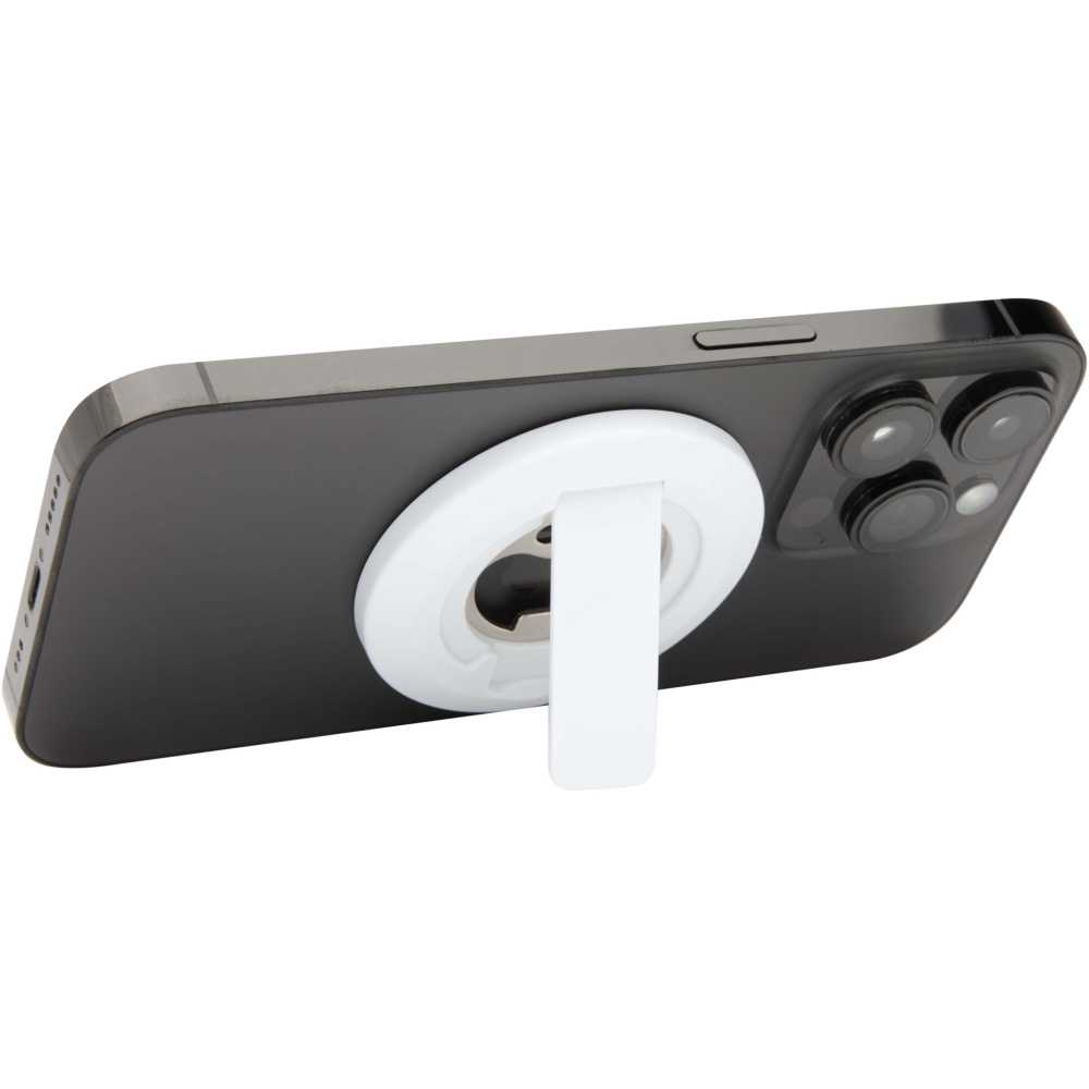Logo trade business gift photo of: Ain recycled plastic magnetic phone stand with bottle opener 