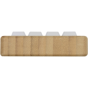 Logo trade advertising product photo of: Algol recycled plastic phone stand and fidget toy with bamboo details