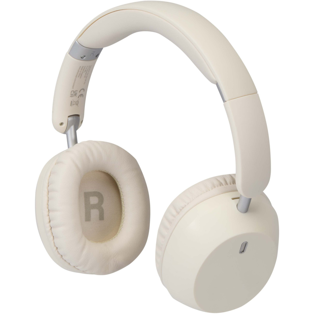 Logo trade promotional items image of: Hoggar recycled plastic over-ear foldeable ANC and ENC headphones