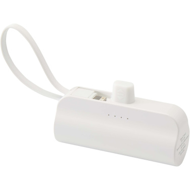 Logotrade promotional gift picture of: Alnair 5000 mAh 10W recycled plastic Type-C power bank with built-in flip stand and 2-in-1 cable