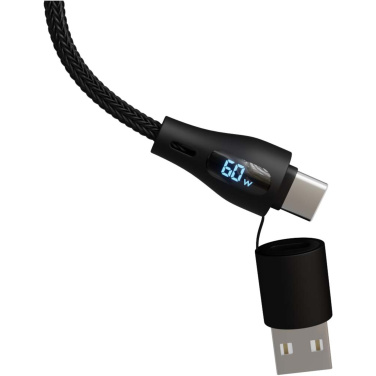 Logo trade corporate gifts image of: SCX.design C51 60W 5-in-1 rPET fast charging cable with display