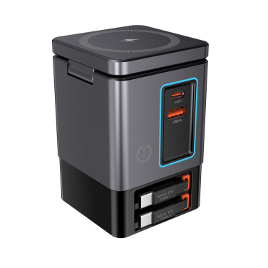 Logo trade promotional gift photo of: Urban Vitamin Sacramento 105W GAN charger+retractable cables