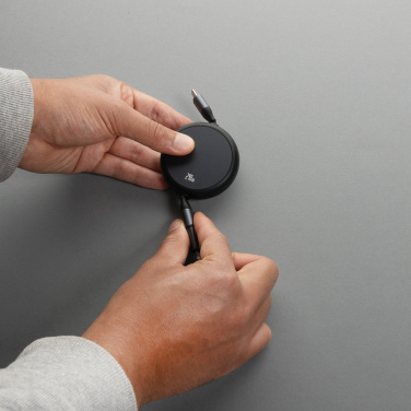 Logo trade promotional merchandise image of: Terra RCS recycled aluminium retractable 240W 2-in-1 cable