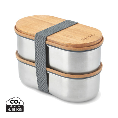 Logo trade promotional items picture of: Black+Blum Stainless Steel Double Bento Box