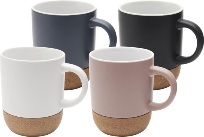 Logotrade promotional product picture of: Billie 300 ml ceramic mug with cork details and matt finish