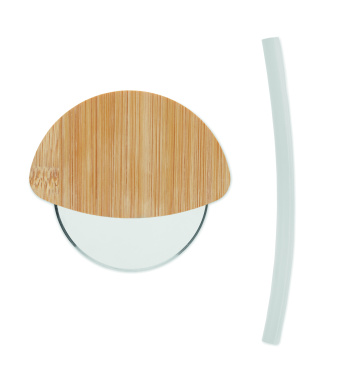 Logo trade promotional item photo of: Round bamboo pizza cutter