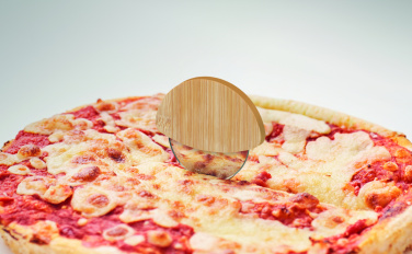 Logotrade advertising product picture of: Round bamboo pizza cutter