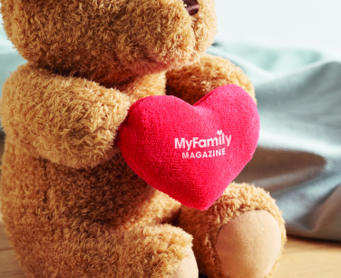 Logotrade promotional gift image of: Teddy bear with heart 23cm