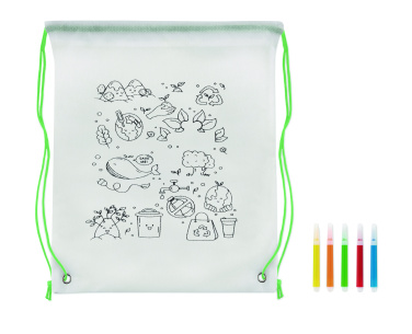 Logo trade promotional merchandise picture of: Non woven kids bag with pens