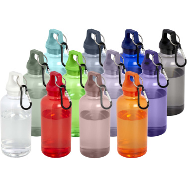 Logotrade business gift image of: Oregon 400 ml RCS certified recycled plastic water bottle with carabiner